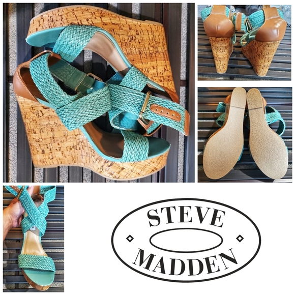 Steve Madden Shoes - NWOT Steve Madden Strappy Cork Wedges